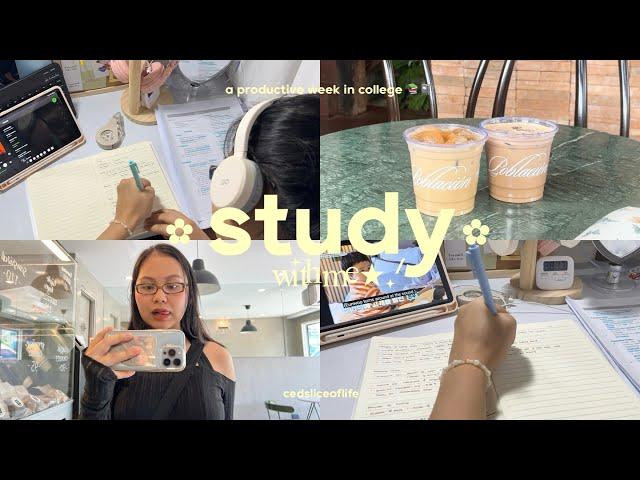 uni diaries ⋆˚˖ | study with me  + productive week in college, cafes, library and more