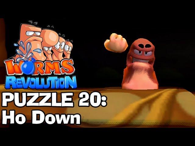 Worms Revolution: Puzzle 20 - Ho Down (Puzzles Walkthrough)