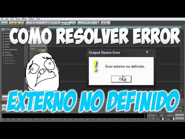 Como resolver Error externo no definido en Cool edit pro 2.0 (output Device error)