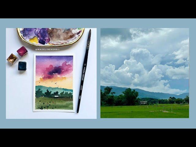 The Magic of Loose Watercolor Skies: A Real Time Process Video