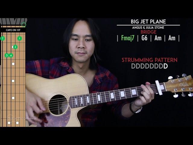 Big Jet Plane Guitar Cover Acoustic - Angus & Julia Stone  |Tabs + Chords|