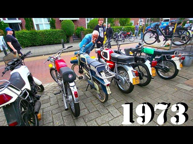 TOMOS 4L 1973, BATAVUS TS 50 1977. Vintage Mopeds, Motorcycles. Oldtimer Day Alphen a/d Rijn. Retro