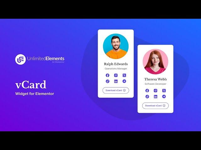 vCard Widget for Elementor