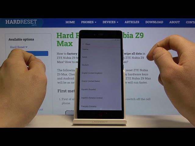Как поменять язык системы на ZTE Nubia Z9 Max — Языковые настройки