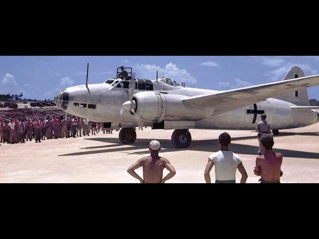 Japanese Peace Envoy Arriving at IeJima on G4M bombers - August 19, 1945  - Original Color Footage