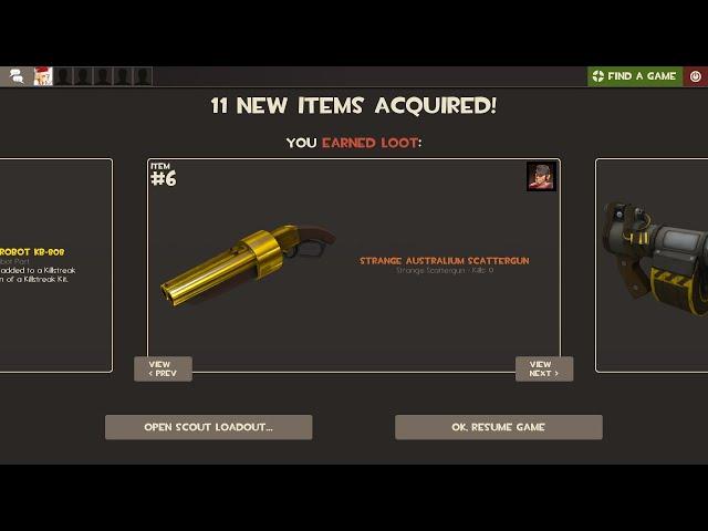 [TF2:MVM] Australium Scattergun Pull From Tour 20. First Australium!