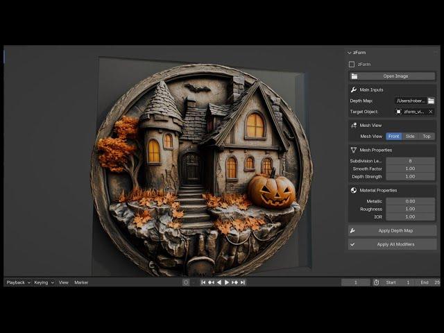 Halloween theme for converting images to 3d mesh