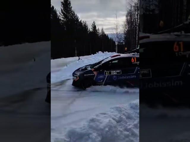 Taking a tight corner at Sweden rally 2025 #RallySweden #WRC #Umeå