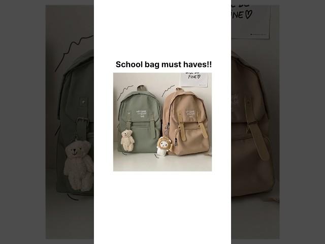 School bag must haves!! #school #bag #have