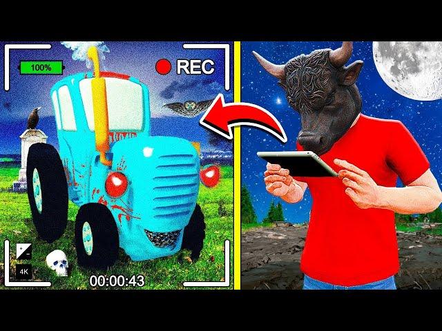 ЗАСНЯЛ КОШМАРНОГО СИНЕГО ТРАКТОРА НА СКРЫТЫЕ КАМЕРЫ!  ГТА 5 МОДЫ БУЙВОЛСОН