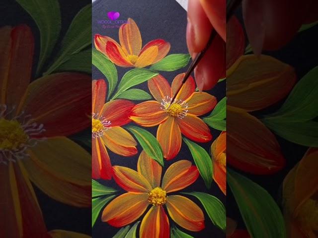 Easy Flowers  #artvideo #flowerpainting #arttutorial #artwork #viral #art #wocol