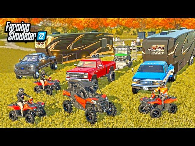 CAMPING WITH NEW TOY-HAULERS & ATV RIDING! (ROLEPLAY) | FARMING SIMULATOR 22