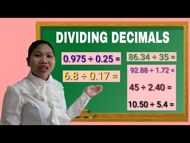 DIVIDING DECIMALS AND MIXED DECIMALS