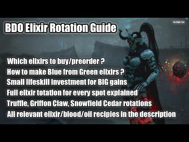 BDO | Elixir Rotation and Materials guide