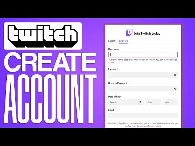 How to CREATE a TWITCH ACCOUNT from your CELL PHONE (2024) Register for Twitch