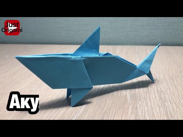 Оригами акула. Origami shark. Фигурка оригами с подробными комментариями на русском языке.