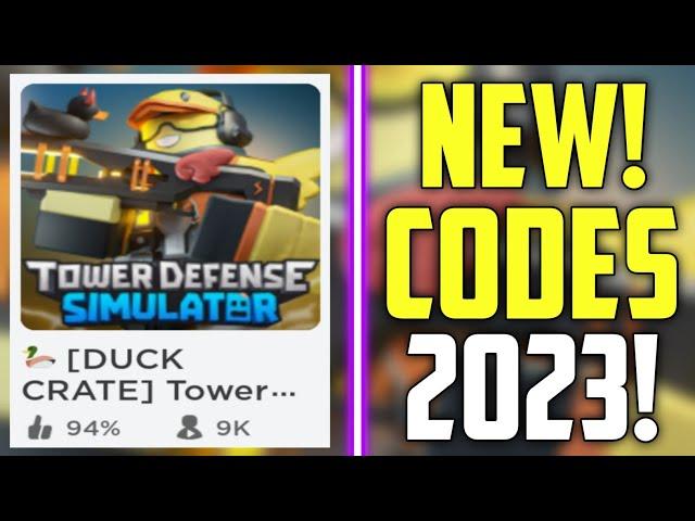 FUTURE CODES!! | *NEW* ROBLOX TOWER DEFENSE SIMULATOR CODES 2023! (DUCK CRATE)