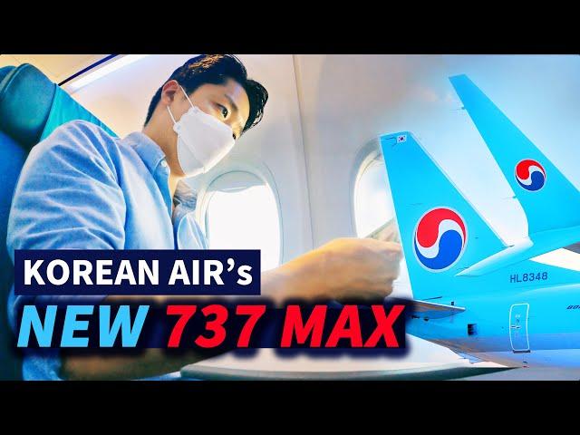 KOREAN AIR's NEW 737 MAX Business & Economy | No TV screens?!