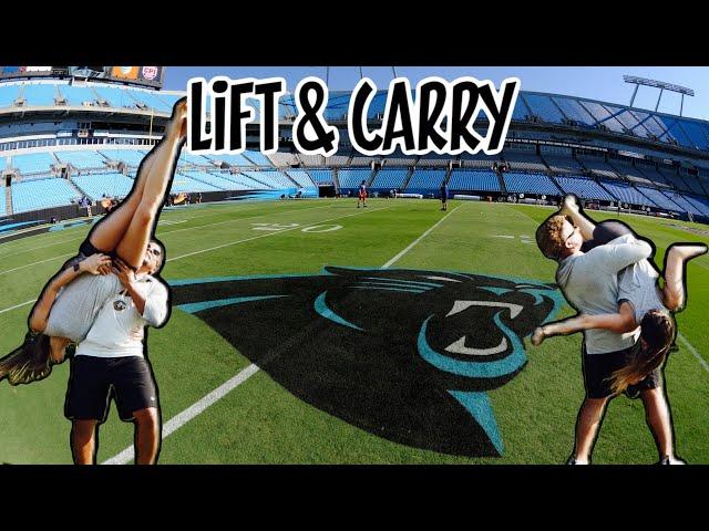 LIFT & CARRY CHALLENGE PART 3 *COUPLES EDITION* Scary Fall!