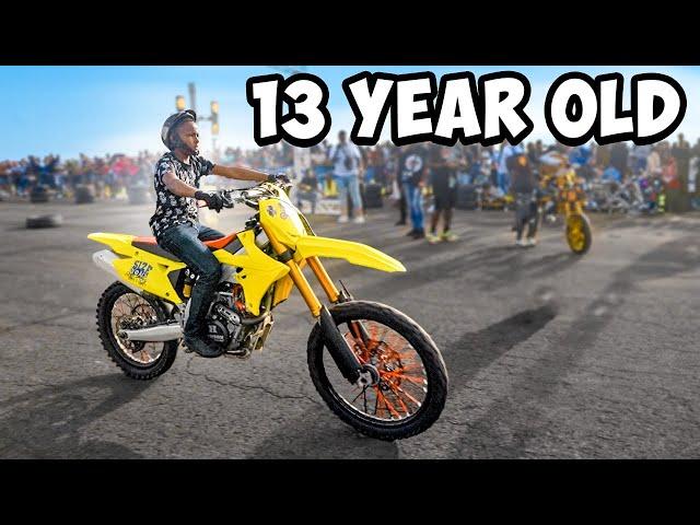 13 Year Old Caribbean Kid Wheelies 450 DirtBike !  | Braap Vlogs