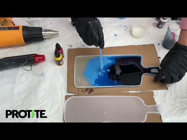 Create Ocean Waves resin board Clear Casting resin in a silicone mold DIY project - Australian Made