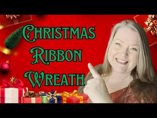 Christmas Ribbon Wreath Tutorial An Easy Gnome Christmas Wreath DIY #christmaswreath