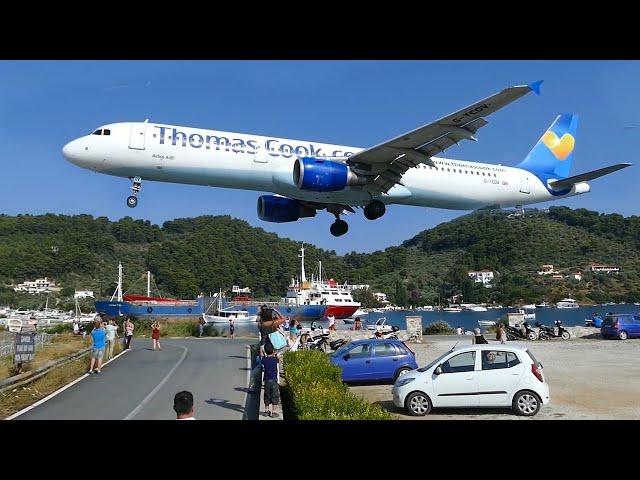 SKIATHOS - LOW Landings and JETBLASTS  at the European St. Maarten - 40 MINUTES Skiathos only