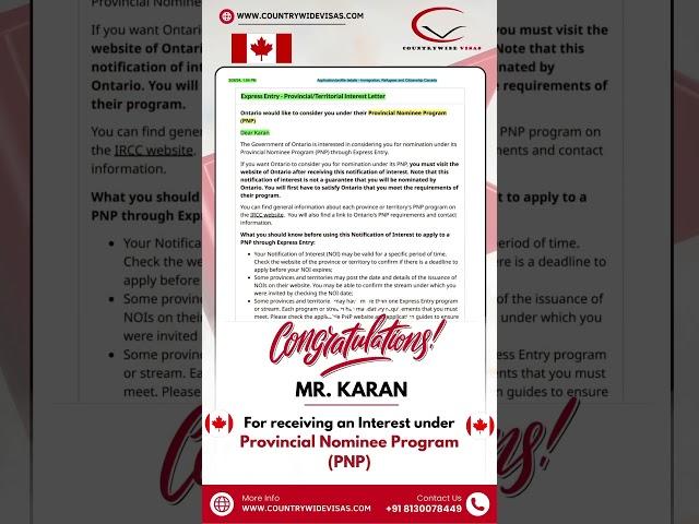 ⭐⭐⭐ CANADA SUCCESS STORY ⭐⭐⭐ @CountrywideVisas