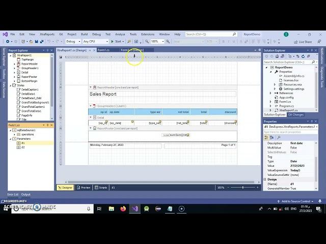 XtraReport How to hide parameters panel