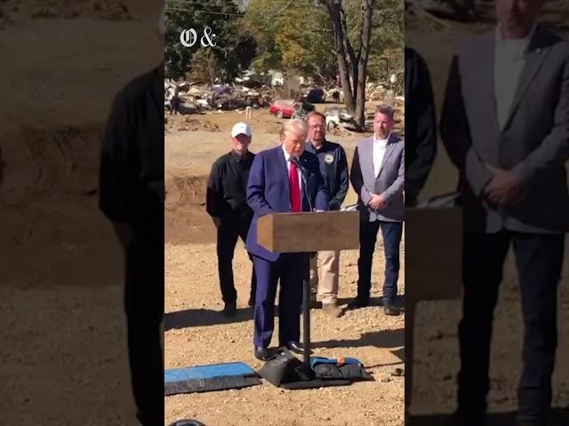 Trump visits storm-devastated area in Western North Carolina #shorts