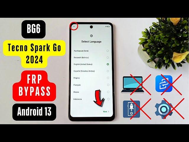 Tecno Spark Go 2024 (BG6) Android 13 FRP Bypass Without PC - Without Activity Launcher - New Method