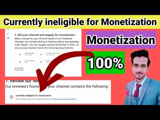 How to solve Currently ineligible for monetization 2022 | Currently ineligible for monetization