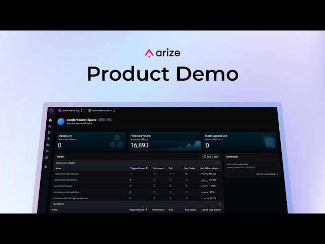 Arize Product Demo