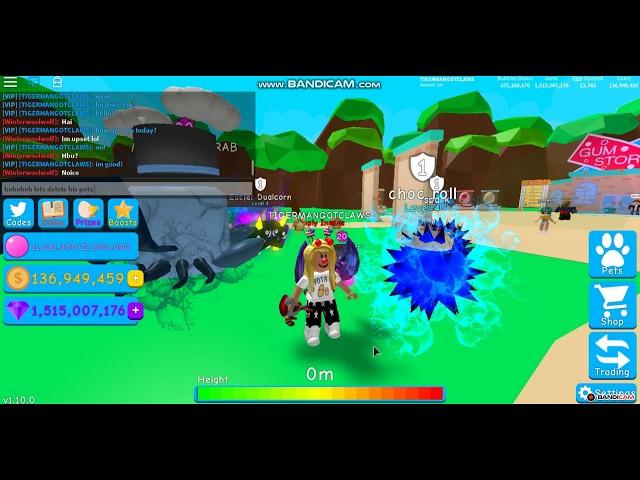 I DELETE ALEXISTHENAME RAREST PET AND MADE HIM A GIRL LOL IN BUBBLE GUM SIMULATOR!!