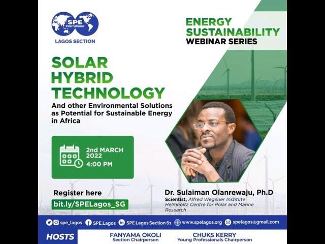 SPE Lagos Section Energy Sustainability Series