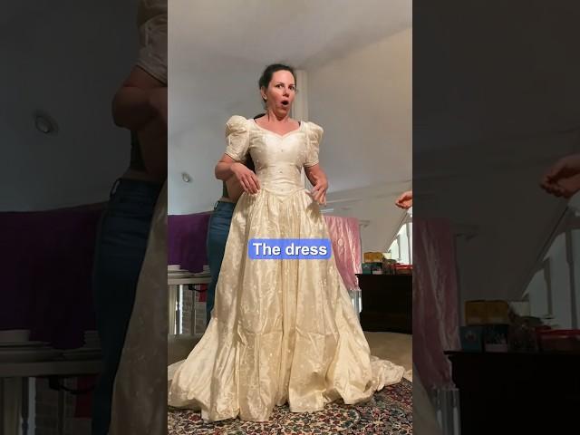 Mom surprises dad by wearing wedding dress after 30 years ￼️