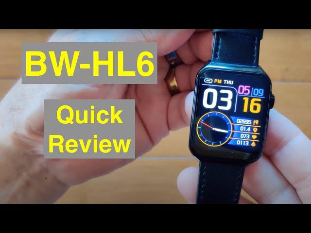 BlitzWolf BW-HL6 BT Call Live ECG/HR/BP/HRV/Glucose/Lipids/BodyTemp/SpO2 Smartwatch: Quick Overview