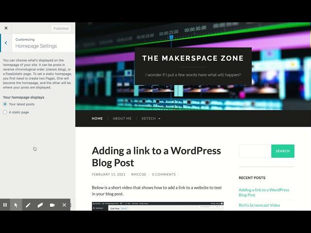 How to make your WordPress home page a static page and not your most current blog posts