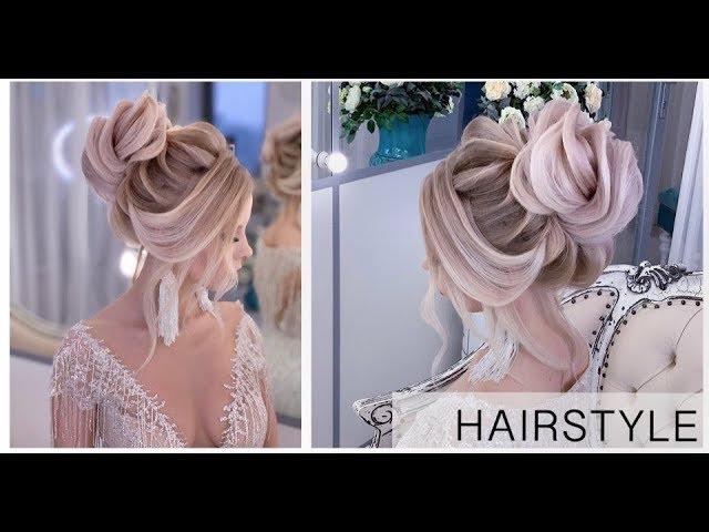 Высокий пучок «Зефирка». Hairstyles. Свадебная причёска | Анна Комарова