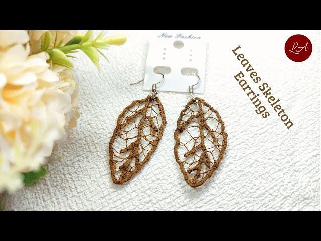 DIY Hand Air Embroidery || Thread Lace Leaf || Tutorial How to make Jewelry Leaves