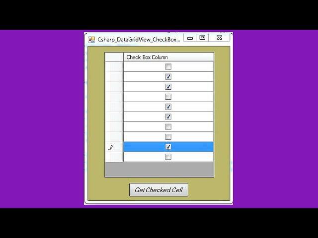 C# Tutorial - How To Know If DataGridView CheckBoxCell Is Checked In C# [ With Source Code ]