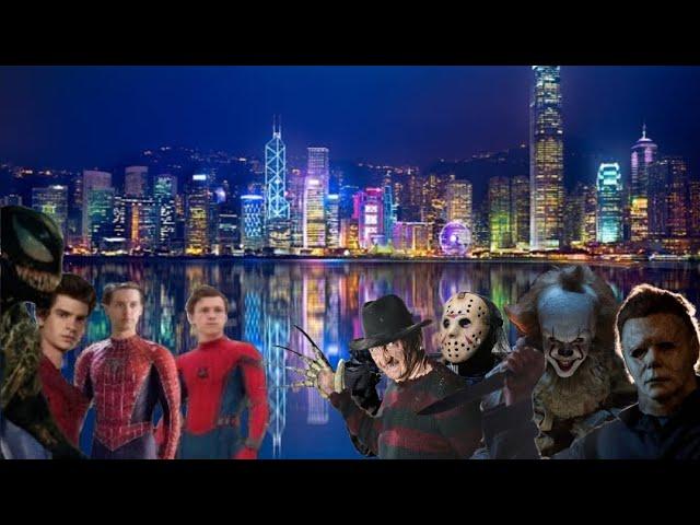 Spider-Man Trio and Tom Hardys Venom vs. Michael Myers, Jason Voorhees, Freddy Krueger and Pennywise