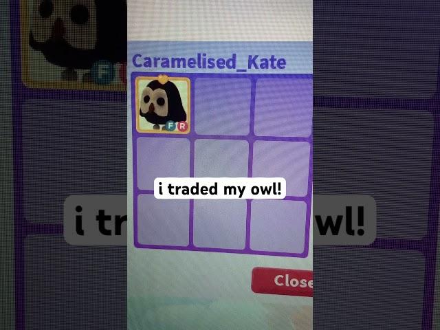 I traded my owl in adopt me!  #adoptme #roblox #trading #owl #gaming #pets