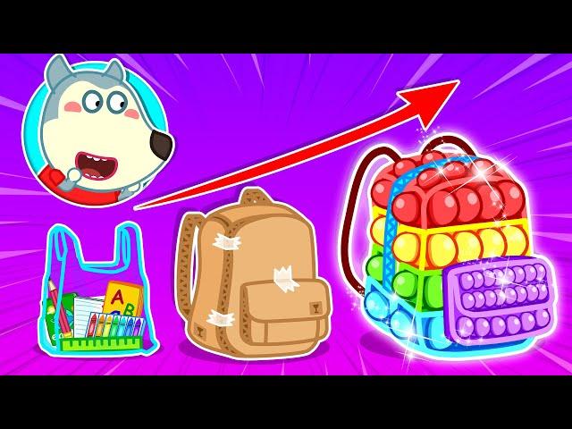 Wolfoo Makes DIY Pop It Backpack for Kids | Back to School Series  Wolfoo Kids Cartoon