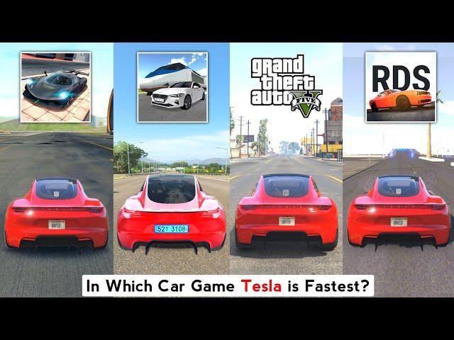 Tesla Top Speed in Extreme Car Driving, 3D Driving Class, Car Simulator2, GTA 5, Real Driving School