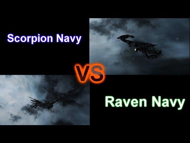 Eve Online - Обзор - Caldari Battleships - Navy Raven vs Navy Scorpion