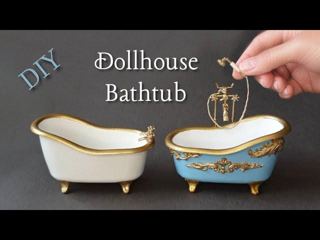 Cheap Plastic to Fantastic ~Roll Top Bathtubs DIY~ #Miniatures #RollTopBath #CraftIdeasMiniature