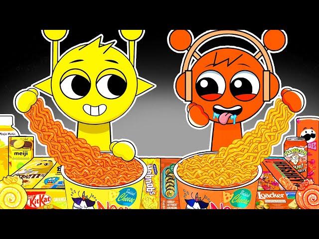 SPRUNKI Animation - OREN & SIMON Convenience Store Yellow Orange Food | ASMR Mukbang