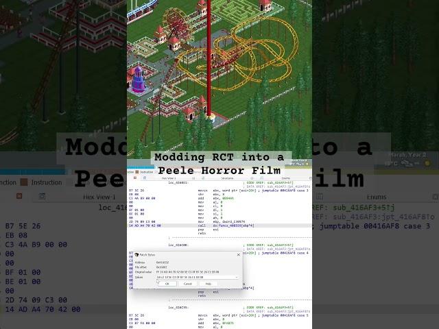 Modding RCT to make guests celebrate when a coaster crashes  - Tutorial now posted! #Shorts