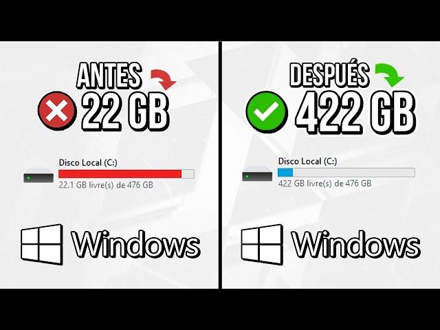 WINDOWS: CÓMO LIBERAR MÁS DE 27 GB+ DE ESPACIO EN DISCO| Libere Más Espacio En Su PC️